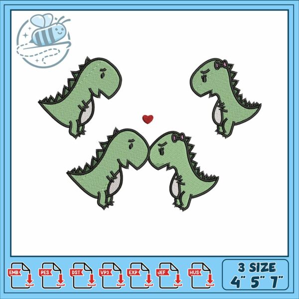 Dinosaur love cartoon embroidery, huge stuffed t rex​ embroidery