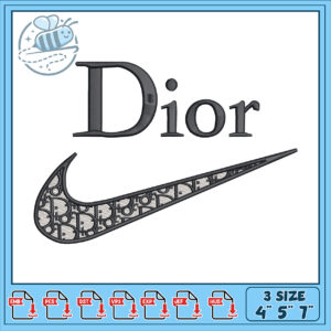 Dior Nike Swoosh Embroidery Design