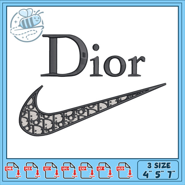 Dior Nike Swoosh Embroidery Design