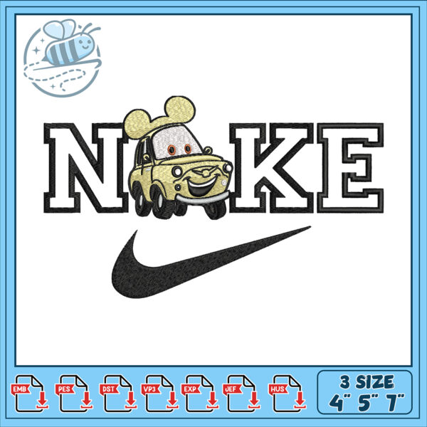 Disney Car Nike Embroidery Design