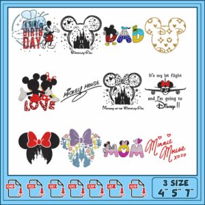 Disney Themed Embroidery Bundle for Special Days