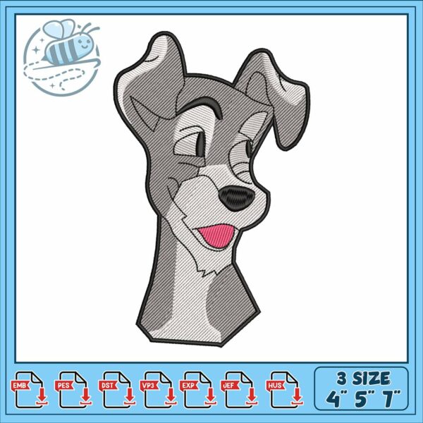 Disney lady the tramp embroidery, lady and the tramp​​​ embroidery