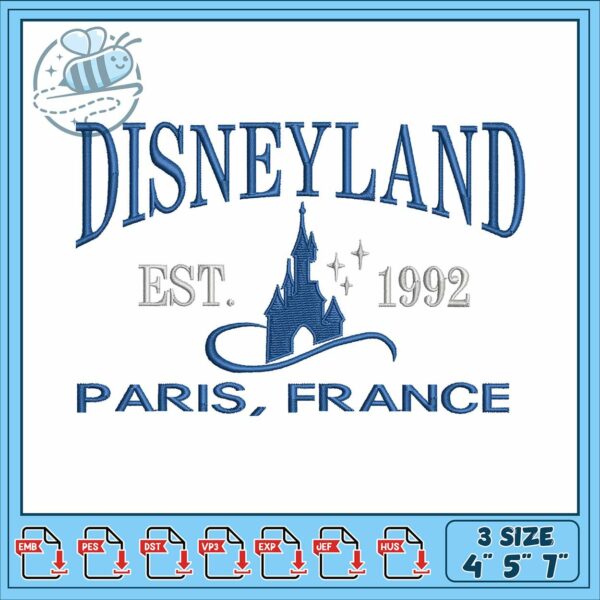 Disney land paris embroidery, disney castle mickey​​ embroidery