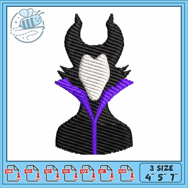 Disney maleficent head embroidery, maleficent cast​​ embroidery