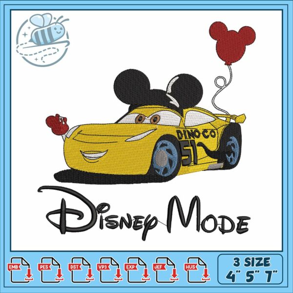 Disney mode car cartoon embroidery, cars disney​ embroidery