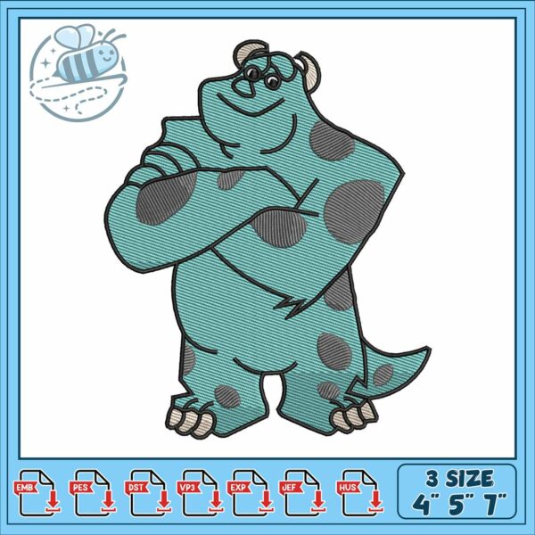 Disney monster cartoon embroidery, cartoon monster​ embroidery