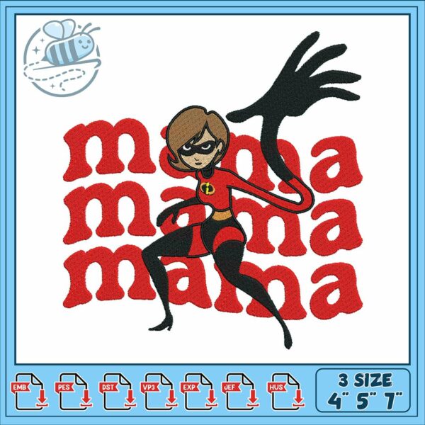 Disney super mama embroidery, disney super hero​ embroidery