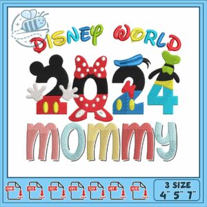 Disney world 2024 embroidery, mickey mouse cartoon​​ embroidery