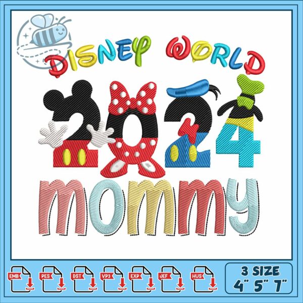 Disney world 2024 embroidery, mickey mouse cartoon​​ embroidery