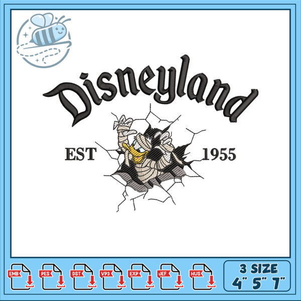 Disneyland Embroidery Design Established 1955 Patterns