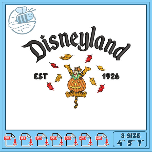 Disneyland Embroidery Design Fall Theme 1926 Celebrating