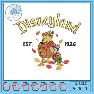 Disneyland Embroidery Design with Pooh and Friends