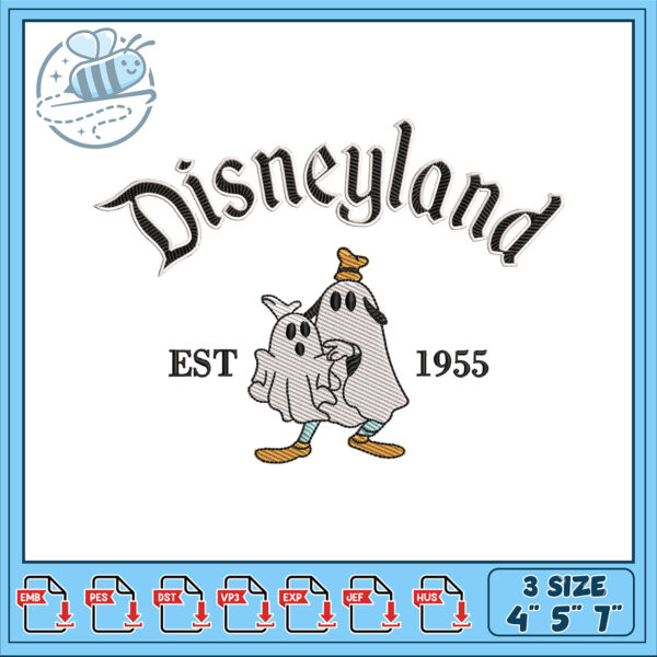 Disneyland Ghost Embroidery Design 1955 Vintage