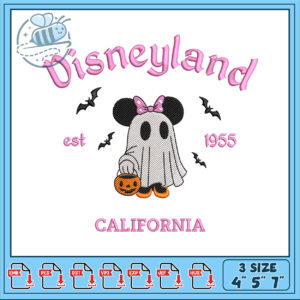 Disneyland Ghost Embroidery Design Halloween Cute