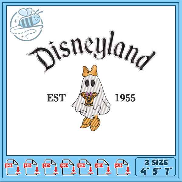 Disneyland Ghost Embroidery Design for Crafts