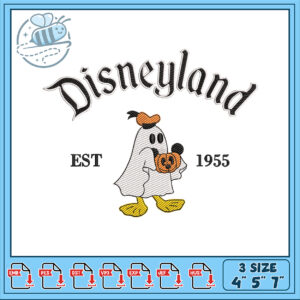 Disneyland Ghostly Pumpkin Embroidery Design Files