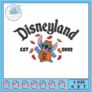 Disneyland Stitch Halloween Embroidery Design 2002