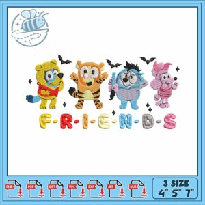 Disneyy bluey friends embroidery, bluey characters​ embroidery