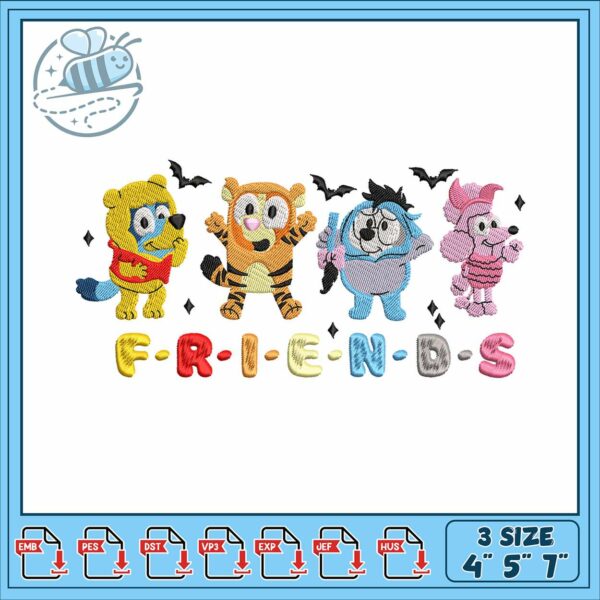 Disneyy bluey friends embroidery, bluey characters​ embroidery