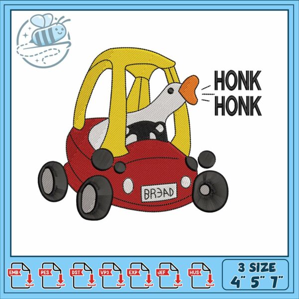 Disneyy duck and car embroidery, diy duck disney​ embroidery