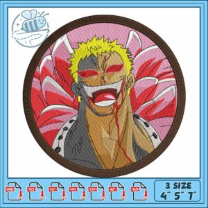 Doffy laugh face art embroidery