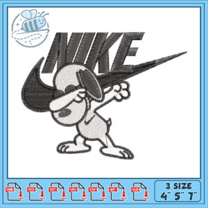 Dog Dabbing Nike Embroidery Design