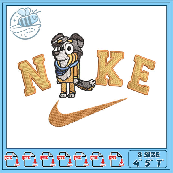 Dog Nike Embroidery Design 4x5x7 Inch