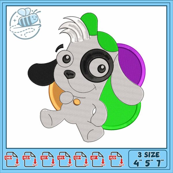 Doki funny cartoon embroidery, disney film dogs​ embroidery