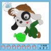 Doki playing games embroidery, doki the dog​ embroidery