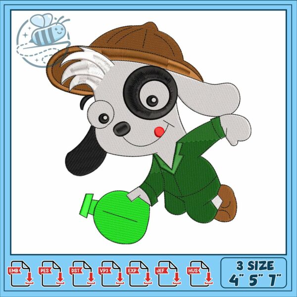 Doki t shirt cartoon embroidery, disney dog characters​​ embroidery