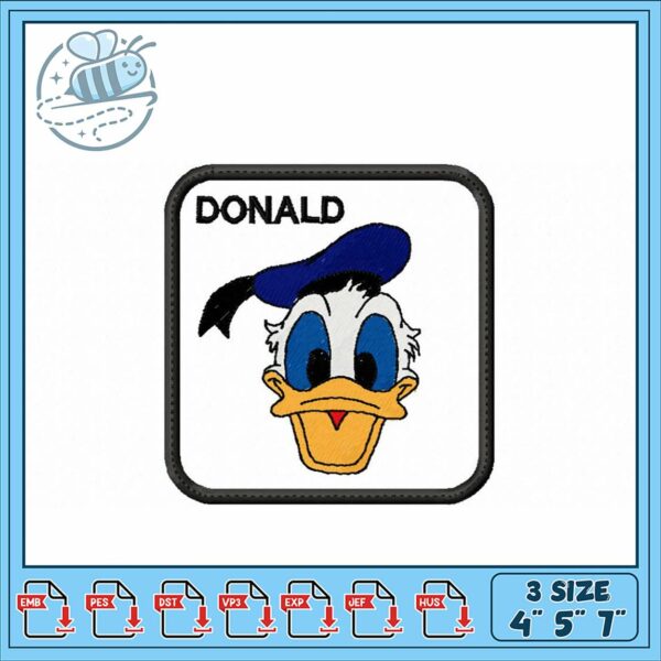 Donald Duck Embroidery Design Downloadable Patch