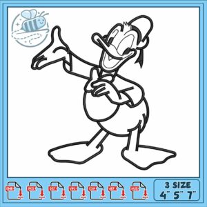 Donald duck cartoon embroidery