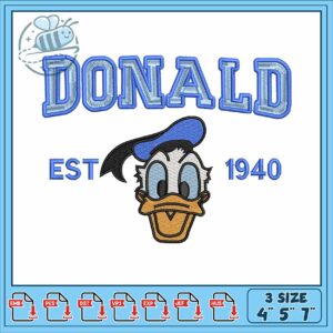 Donald duck est 1940 embroidery, donald duck costume​ embroidery