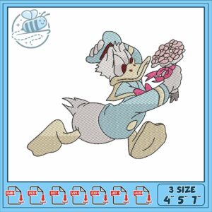 Donald duck flower embroidery Donald duck flower embroidery