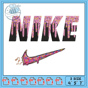 Donut Nike Embroidery Design 3 Sizes