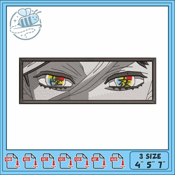 Douma eye art embroidery, demon slayer douma​ embroidery