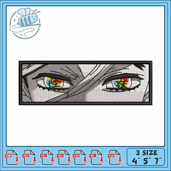 Douma eye art embroidery, douma demon slayer​ embroidery