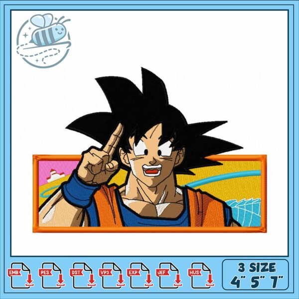 Dragon Ball Goku Embroidery Design Digital Download
