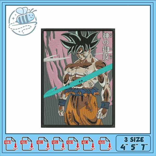 Dragon Ball Super Goku Embroidery Design Pattern