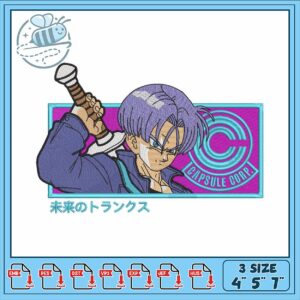 Dragon Ball Trunks Capsule Corp Embroidery Design