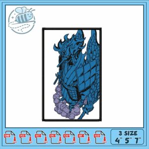 Dragon Embroidery Design in Three Sizes 4x5 7 Inch