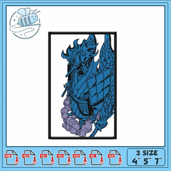 Dragon Embroidery Design in Three Sizes 4×5 7 Inch