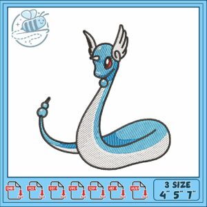 Dragonair pokemon embroidery