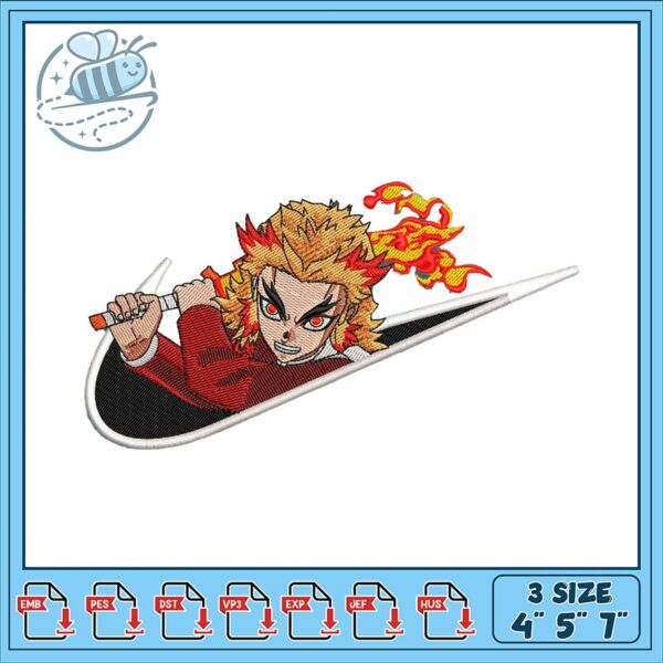 Dramatic Anime Character Embroidery Design Art