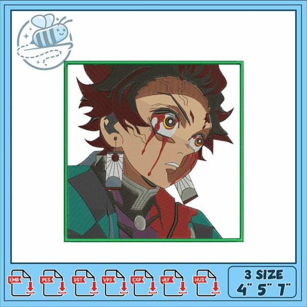 Dramatic Embroidery Design of Anime Character
