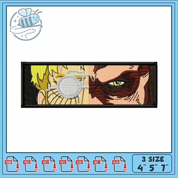 Dual Character Embroidery Design Unique Patch 4x5x7