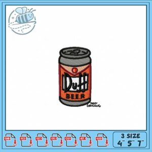 Duff Beer Embroidery Design Digital Download File