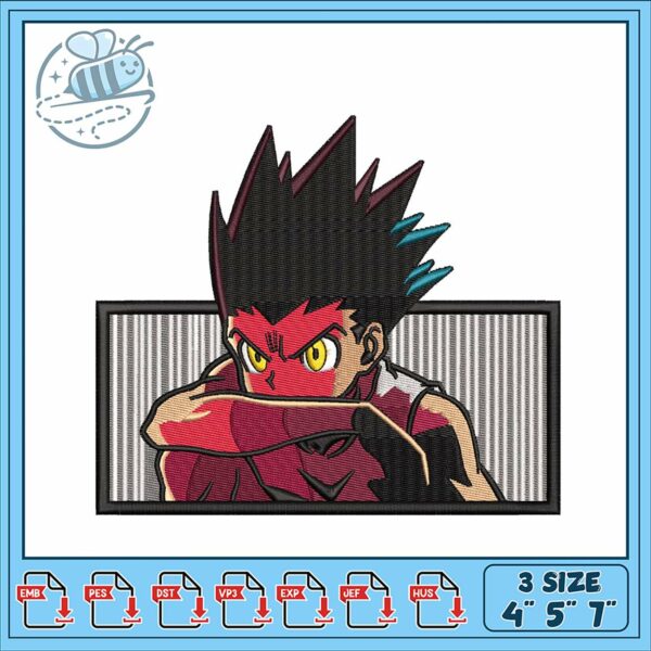 Dynamic Anime Character Embroidery Design File