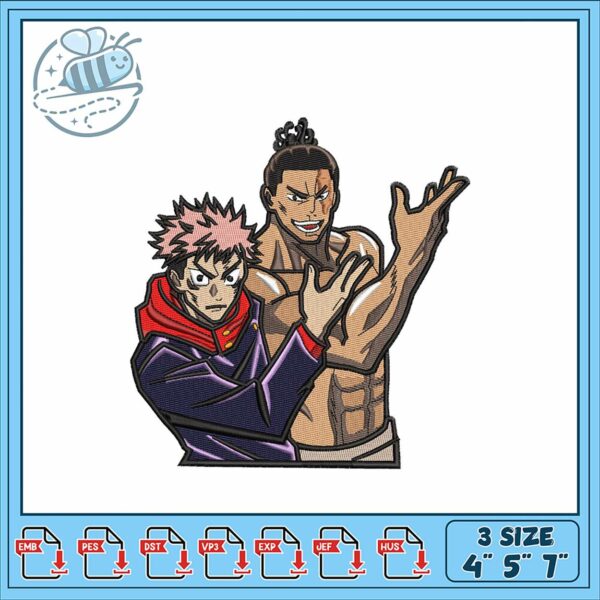 Dynamic Anime Character Embroidery Design Set 4x5x7