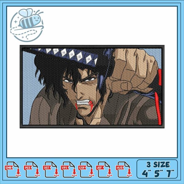 Dynamic Anime Embroidery Design for All Projects